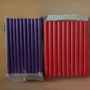 NWT Red and Purple 9" Hair Foam Bendable Rollers Size 3 and 1